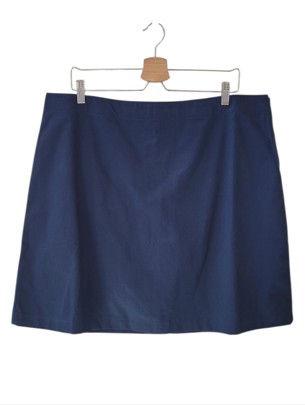 LANDS' END Navy Side Zip Skort Size 16 Short Skirt